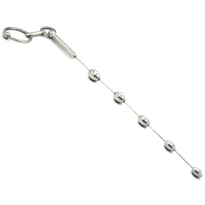 Oval Pearling Centipede Penis Sound with Glans Ring